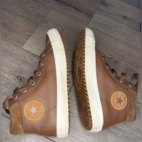 Brown leather and suede converse all star shoes - Picture 4 of 6